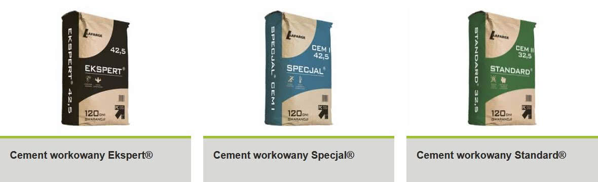 Cementy portlandzkie workowane w ofercie firmy Lafarge Cement SA Cementy portlandzkie workowane w ofercie firmy Lafarge Cement SA